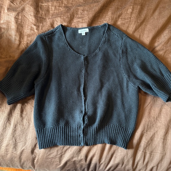 Calvin Klein Charcoal Knit Cardigan - Picture 1 of 3